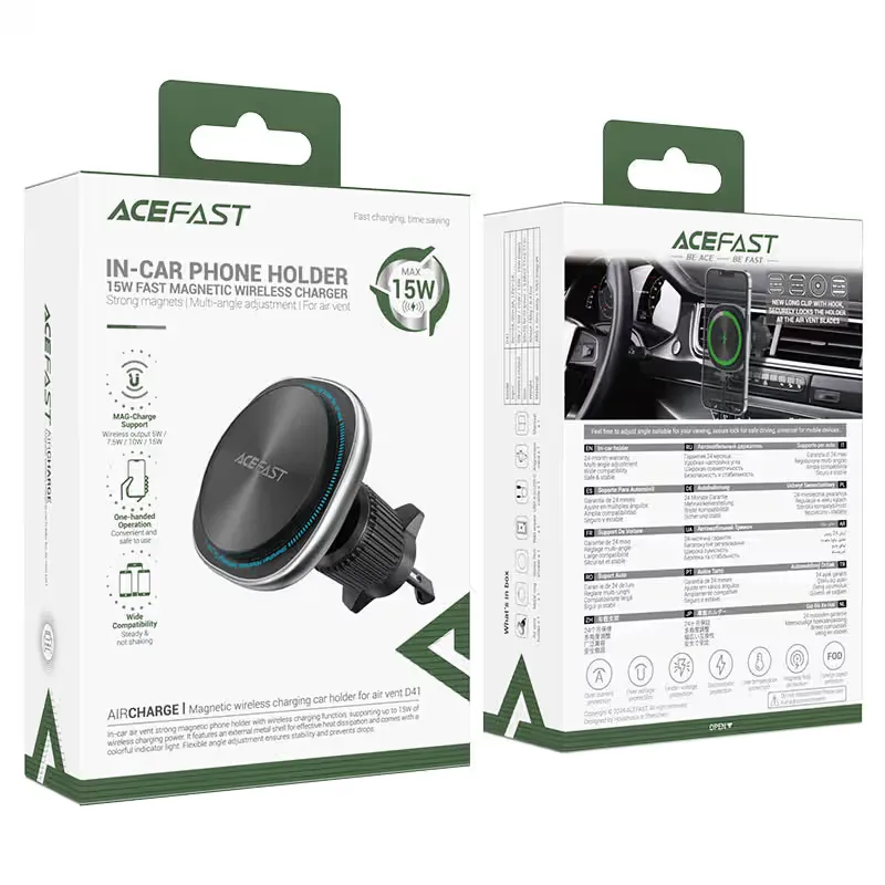 Fast Wireless Charger Magnetic Car Holder D41