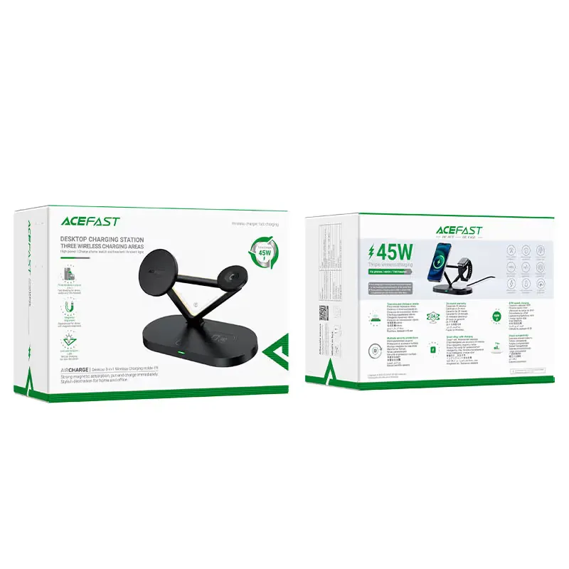 Fast Wireless Charger Desktop Holder E9 3-in-1