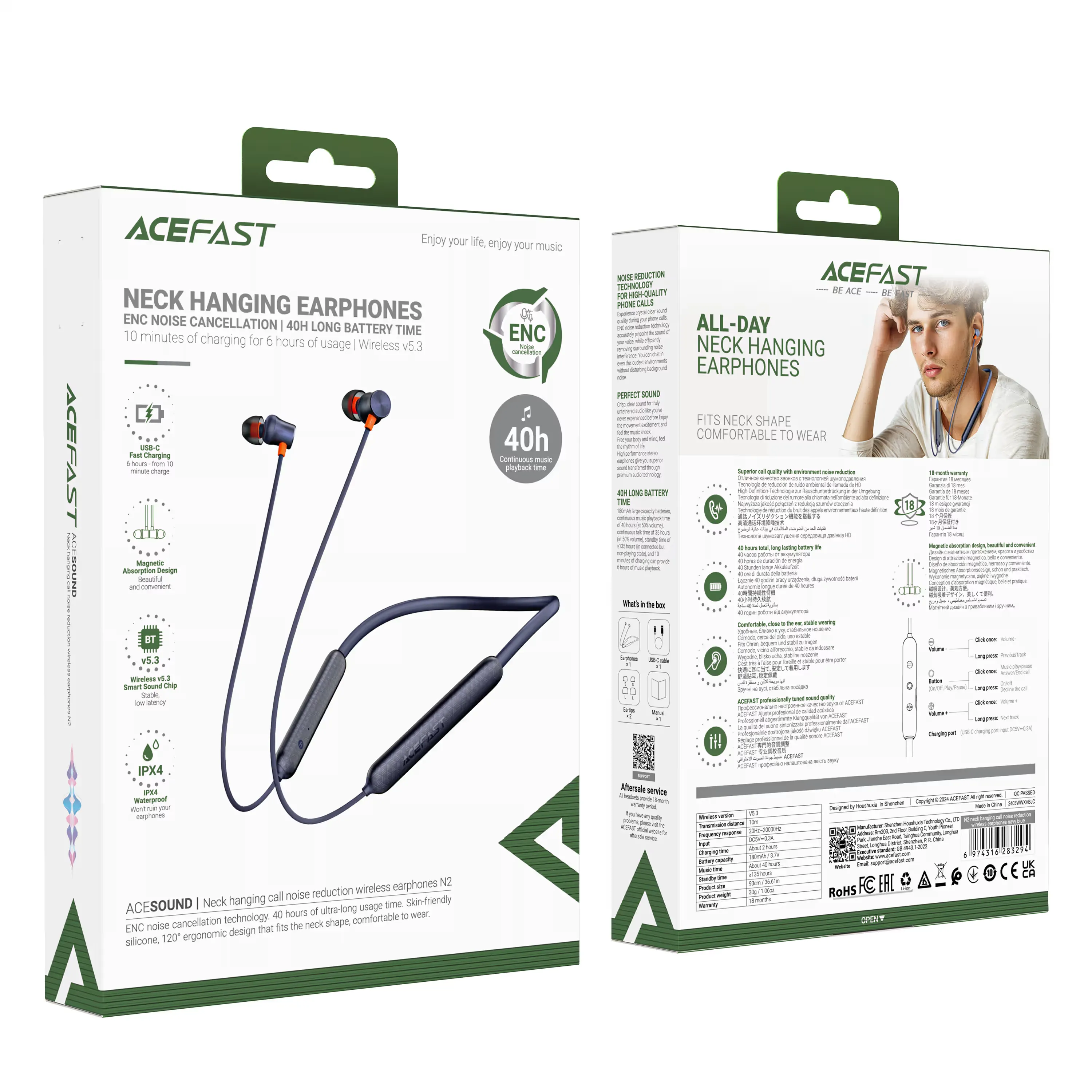 ENC Wireless Earphones N2