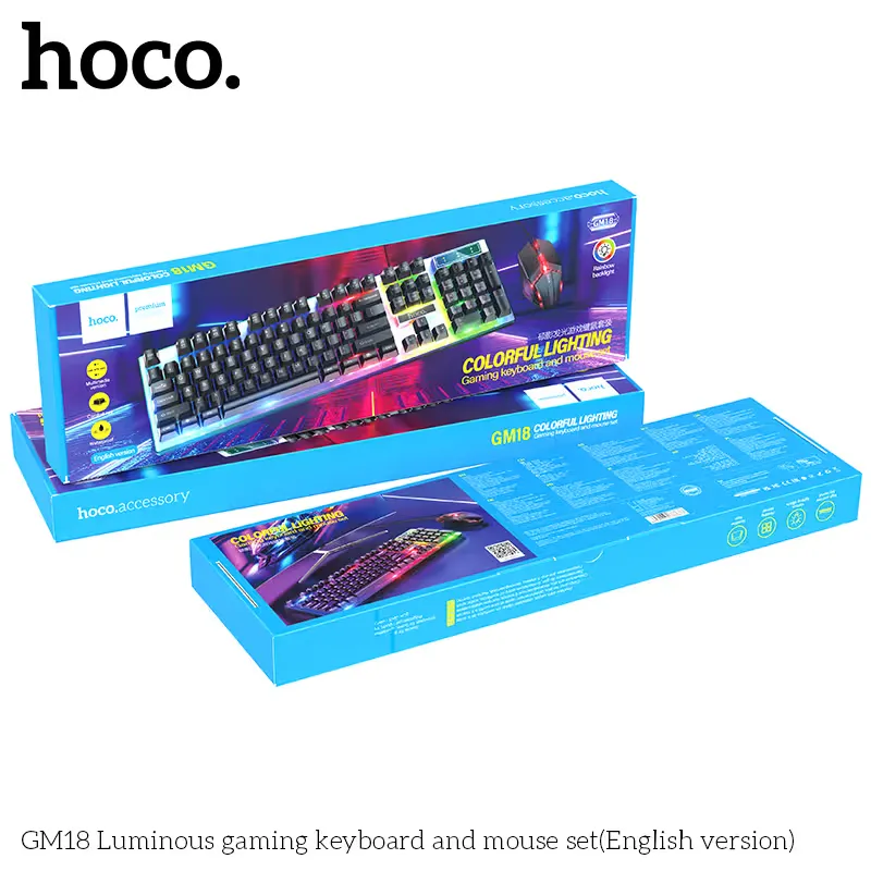 Hoco GM18 LED Gaming Keyboard and Mouse Set EN