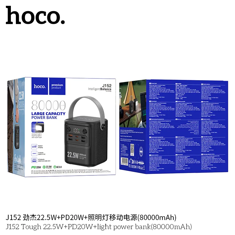 Hoco J152 Tough Power Bank 22.5W + PD20W 80000mAh