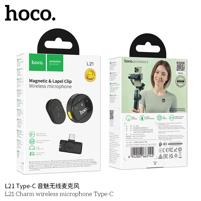 Hoco L21 Charm Type-C Wireless Microphone
