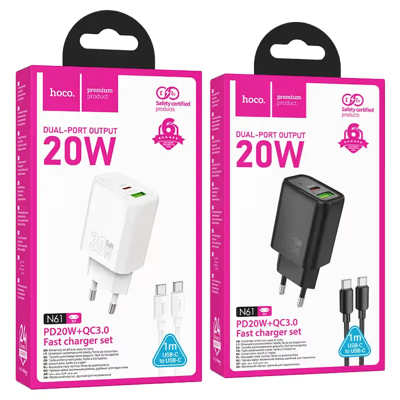 Hoco N61 PD20W + QC3.0 Wall Charger (EU)