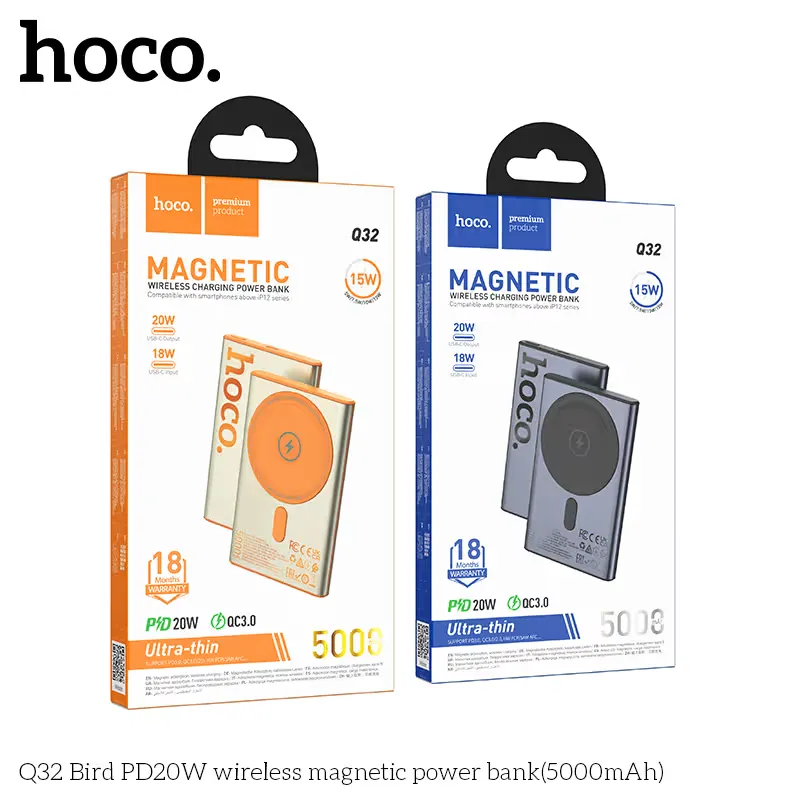 Hoco Q32 Bird PD20W Wireless Magnetic Power Bank 5000mAh