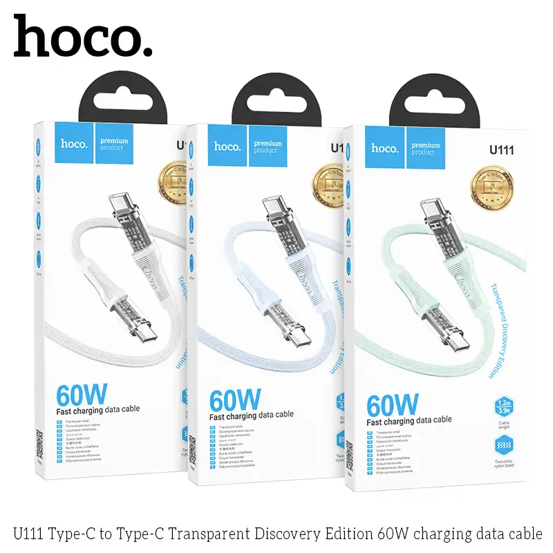Hoco U111 Type-C to Type-C Cable 60W 1.2m