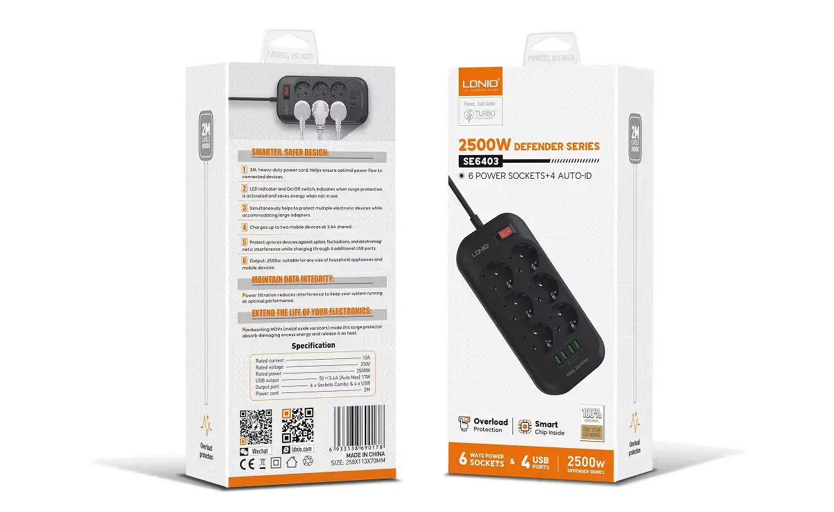LDINIO SE6403C Power Socket Extension
