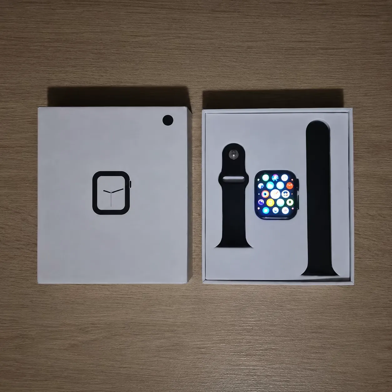 Sleek Black Smart Watch with Box & Manual